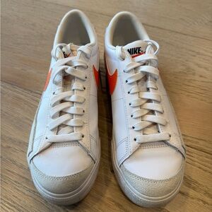 Nike Women’s White and Orange Blazer Lift Sneakers